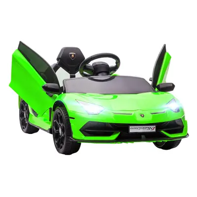 HOMCOM Lamborghini Aventador Licensed 12V Kids Electric Ride On Car - Green