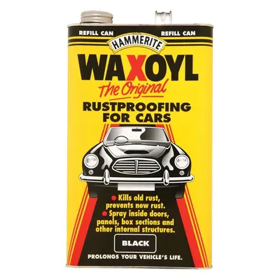 Hammerite Waxoyl 5L Refill Can - Black | Car Rust Remover & Prevention