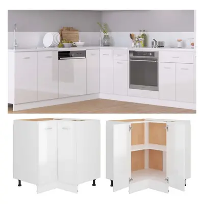 vidaXL Kitchen Cabinet High Gloss White Engineered Wood Home Storage Organiser