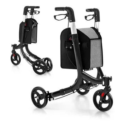 3 Wheel Folding Rollator Aluminium Mobility Walker Adjustable Handle Lightweight