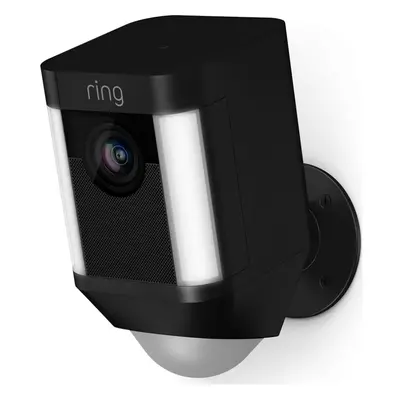 Ring Spotlight Stick Up Cam | Battery Outdoor HD Security Camera with Light - Black