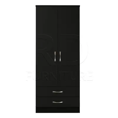 Ready assembled Classic Door Drawer Wardrobe Black