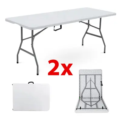 2X 6FT CAMPING CATERING HEAVY DUTY FOLDING TABLE TRESTLE PICNIC BBQ PARTY