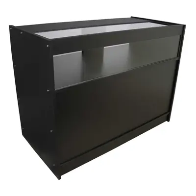 Retail 1/4 Glass Shelf Counter Shop Showcase Display Cabinet Black B1200