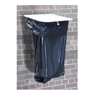 Metal Wall Mounted Bin Bag Sack Holder Rectangular Painted Lid x 290mm