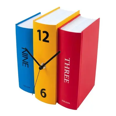 3 Colored Colorful Battery 3D Book Design Modern Shelf Table Clock