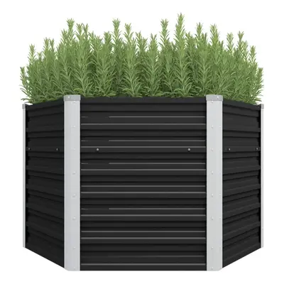 vidaXL Garden Raised Bed Anthracite 129x129x77cm Galvanised Steel Planter Pot