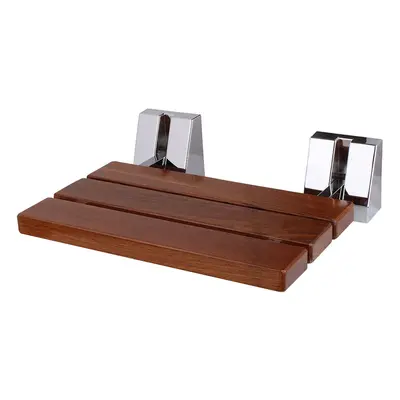 EcoSpa Bathroom Wall Mounted Solid Wood TEAK Folding Shower Seat