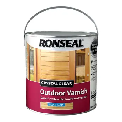 Ronseal CCODVS25L 2.5 Litre Crystal Outdoor Satin Finish Varnish - clear