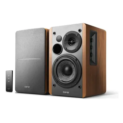 Edifier R1280T Active Bookshelf Speaker System with Remote Control and Dual RCA Inputs - Brown W