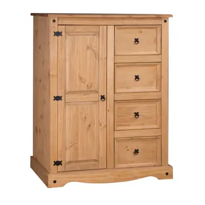 Corona Tallboy Wardrobe With Drawers Solid Pine Bedroom Furniture