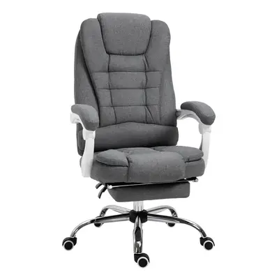 Vinsetto Computer Office Chair Home Swivel Task Recliner w/ Footrest, Arm, Grey