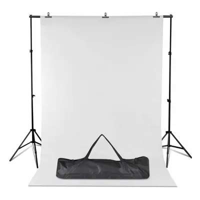 Professional Photo Studio 2x3m Meter Background Stand Support Kit Including White Backdrop