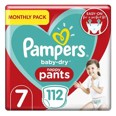 Pampers Size Baby-Dry Nappy Pants, Count, MONTHLY SAVINGS PACK, Easy-Up Pull On Nappies (17+ kg 