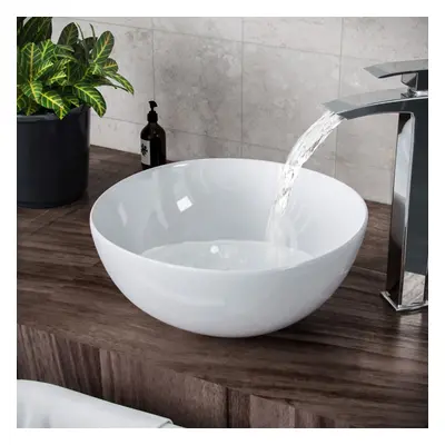 Etive 320mm Round Countertop Basin White