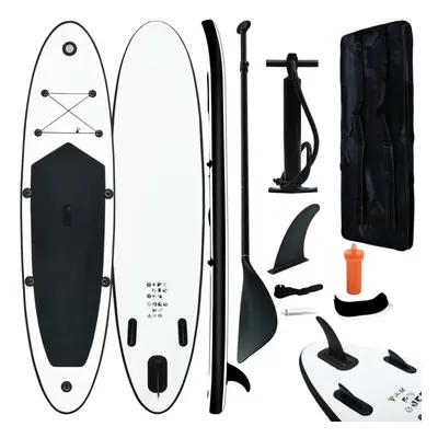 vidaXL Inflatable Stand Up Paddleboard Set Black and White Sport SUP Board Set