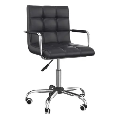 Vinsetto Mid Back Home Office Chair Swivel Computer Chair with Armrests, Black