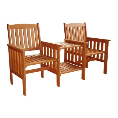 Kingfisher FSLOVE Tete-A-Tete Garden Seat | Hardwood Love Seat & Table