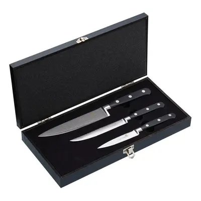 Presentation Boxed set of Damascus steel kitchen knives