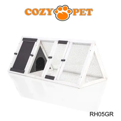 Triangular Rabbit Hutch Cozy Pet Grey Guinea Pig Hutches Ferret Runs RH05GR