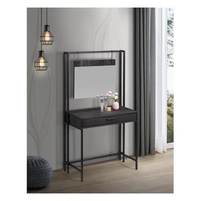 Zahra Urban Bedroom Dressing Vanity Makeup Table Mirror & Drawer Black