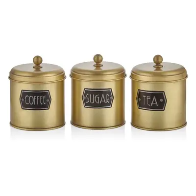 The Mia Gold Coffee, Tea, And Sugar Jar Set - cm (H)