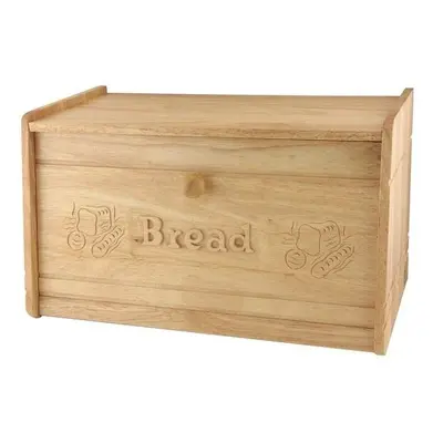 Apollo Hevea Rubber wood Wooden Carved Drop Front Bread Bin Counter Storage Box