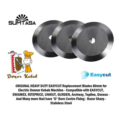 3X Genuine Easycut Enigmex 80Mm Stainless Steel Doner Kebab Machine Slicer Blade