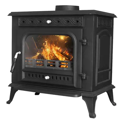 10KW Multifuel Stove Woodburning Cast Iron Log Burner Defra Approved Eco Design