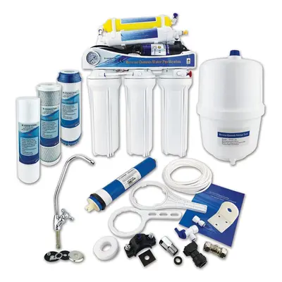 Finerfilters Stage Domestic Reverse Osmosis Under Sink System with Diaphragm Booster Pump