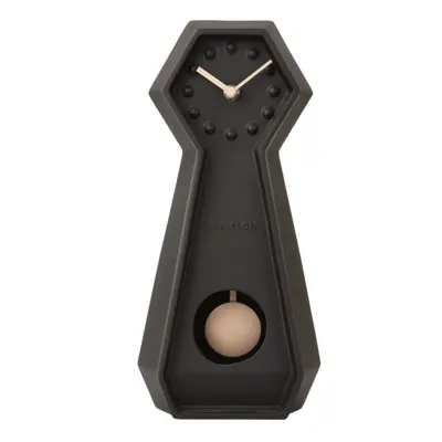 Karlsson Ceramic Genuine Pendulum Table Clock - Black