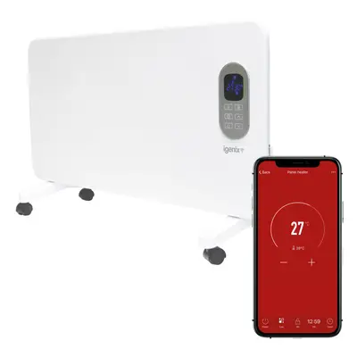 Igenix IG9520WIFI Smart Electric Panel Heater with Amazon Alexa, Freestanding with Castors or Wa