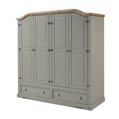 Corona Grey Wax Door Drawer Wardrobe