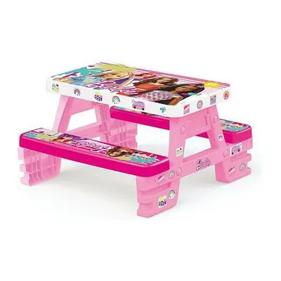 Dolu Barbie Kids Picnic Table Indoor Outdoor Garden Age 2+ - Pink