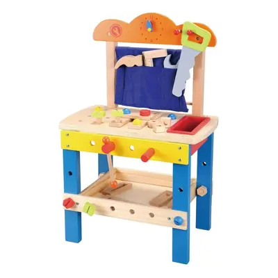 Lelin Wooden Childrens DIY Builder Carpentry Construction Work Bench Kids Pretend Play Toy Tool 