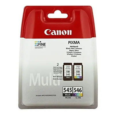 Canon PG-545 CL 546/8287 B 8287B005 Original Ink Cartridges Pack of 2, Black/Cyan/Magenta/Yellow