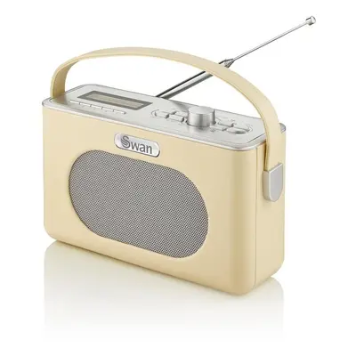 Swan Retro DAB Bluetooth Radio Portable 3W Stereo Audio LCD Display Alarm Clock - Cream