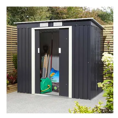 64 Trentvale Metal Pent Shed - Dark Grey