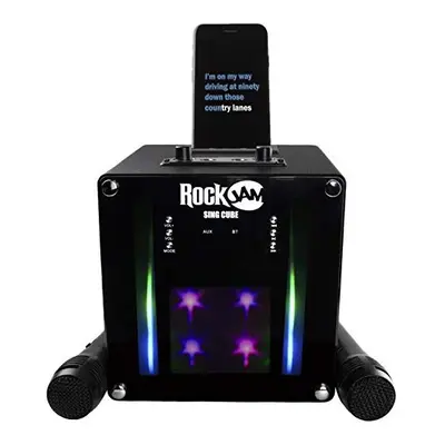 RJSC01BK Singcube 5Watt Rechargeable Bluetooth Karaoke Machine with Two Microphones Voice Changi