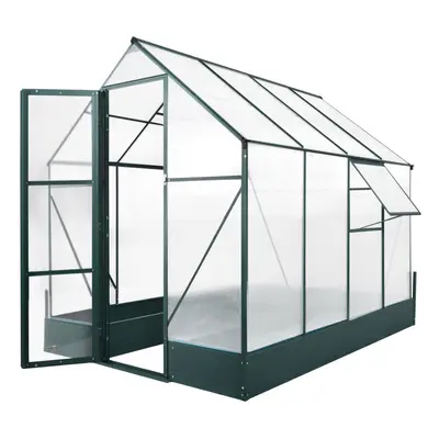 Outsunny Walk-in Greenhouse Garden Polycarbonate Aluminium w/ Smart Window 6x8ft