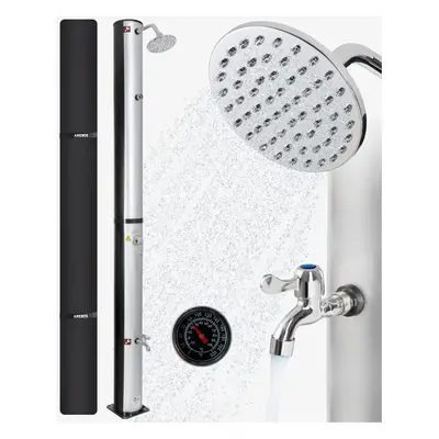 Solar Shower 40L | with Thermometer | with foot shower | adjustable shower head | round | Incl.c