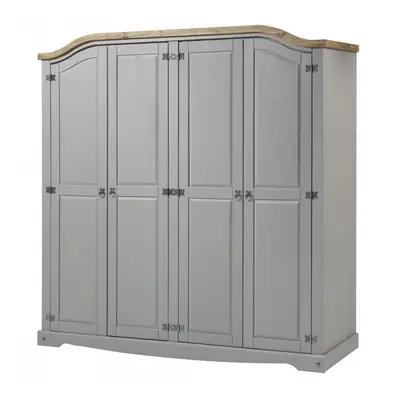 Corona Grey Wax Door Arch Top Wardrobe Bedroom Furniture