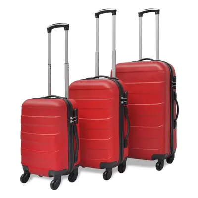 vidaXL Hardcase Trolley Set Piece Red 45.5/55/66 cm Luggage Suitcase Bag