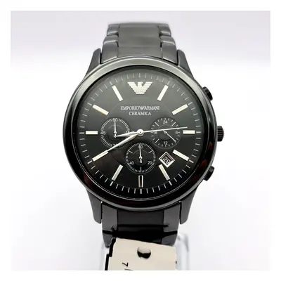 NEW GENUINE EMPORIO ARMANI AR1451 BLACK DIAL CERAMIC MENS WATCH