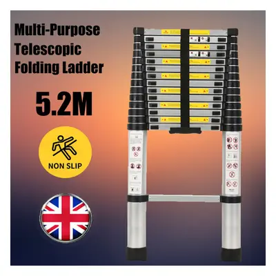 Heavy Duty 5.2M Telescopic Ladder Multi-Purpose Aluminium Extendable