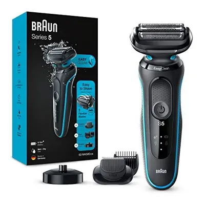 Braun Series Electric Shaver With Beard Trimmer, Charging Stand, Wet & Dry, 100% Waterproof, Eas