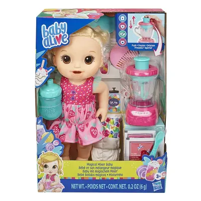 Baby Alive Magical Mixer Baby Doll Strawberry Shake with Blender Accessories, Drinks, Wets, Eats