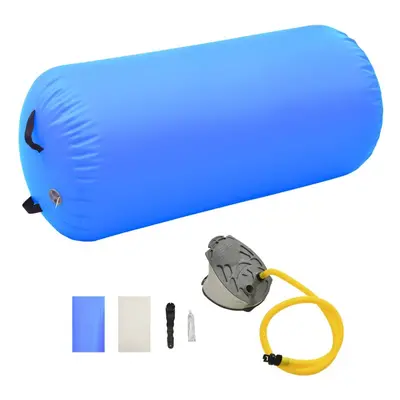 vidaXL Inflatable Gymnastic Roll with Pump PVC Blue Training Cylinder Gym