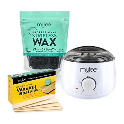 Mylee Professional Waxing Kit with Wax Heater, Hard Wax Beads 500g, Spatulas - Stripless Depilat