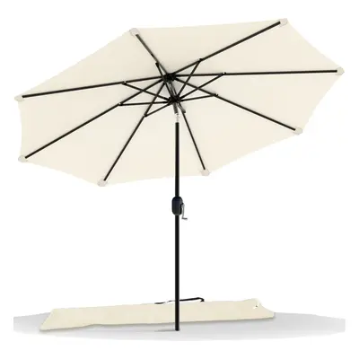 VOUNOT 2.7m Garden Parasol, Sunshade Patio Outdoor Tilting Umbrella with Crank Handle and Cover,